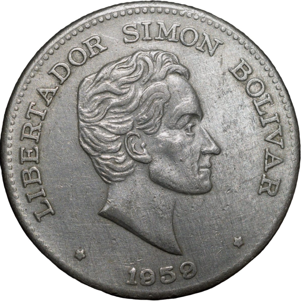 Large Copper-Nickel 50 Centavos of Colombia Country (AD 1959) 150th Anniversary of the Proclamation of Independence of Colombia