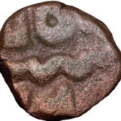 Alternative view of Copper 1/3 Falus of Tomaras of Gwalior (14th Cen. AD) a Rajput Dynasty