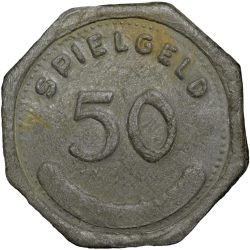 Plastic 50 Pfenning (Spielgeld) from Germany (19th Cen. AD) Old Fantasy Money