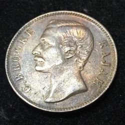 Alternative view of Sarawak 1 Cent 1890 - Charles C. Brooke Rajah Weight 9.33 g Rare coin #I-109