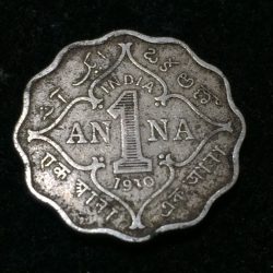 Alternative view of India - British 1 Anna 1910 - Edward VII Rare coin #I-112