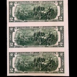 Alternative view of USA 2 Dollars Banknote 2013 Issue K Series Gem UNC 3 Notes UNCUT Sheet Very Unique and Ultra Rare