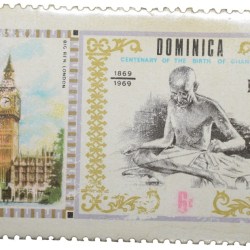 Postal Stamp of Dominica Island Country 6 Cents Un-Used Stamp with Mahatma Gandhi Rare Condition as per Image
