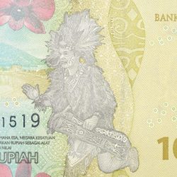 Alternative view of 1000 Rupiah of Indonesia Country (AD 2022) with Fort Belgica in Banda Neira, Banda Islands (Spice Islands)
