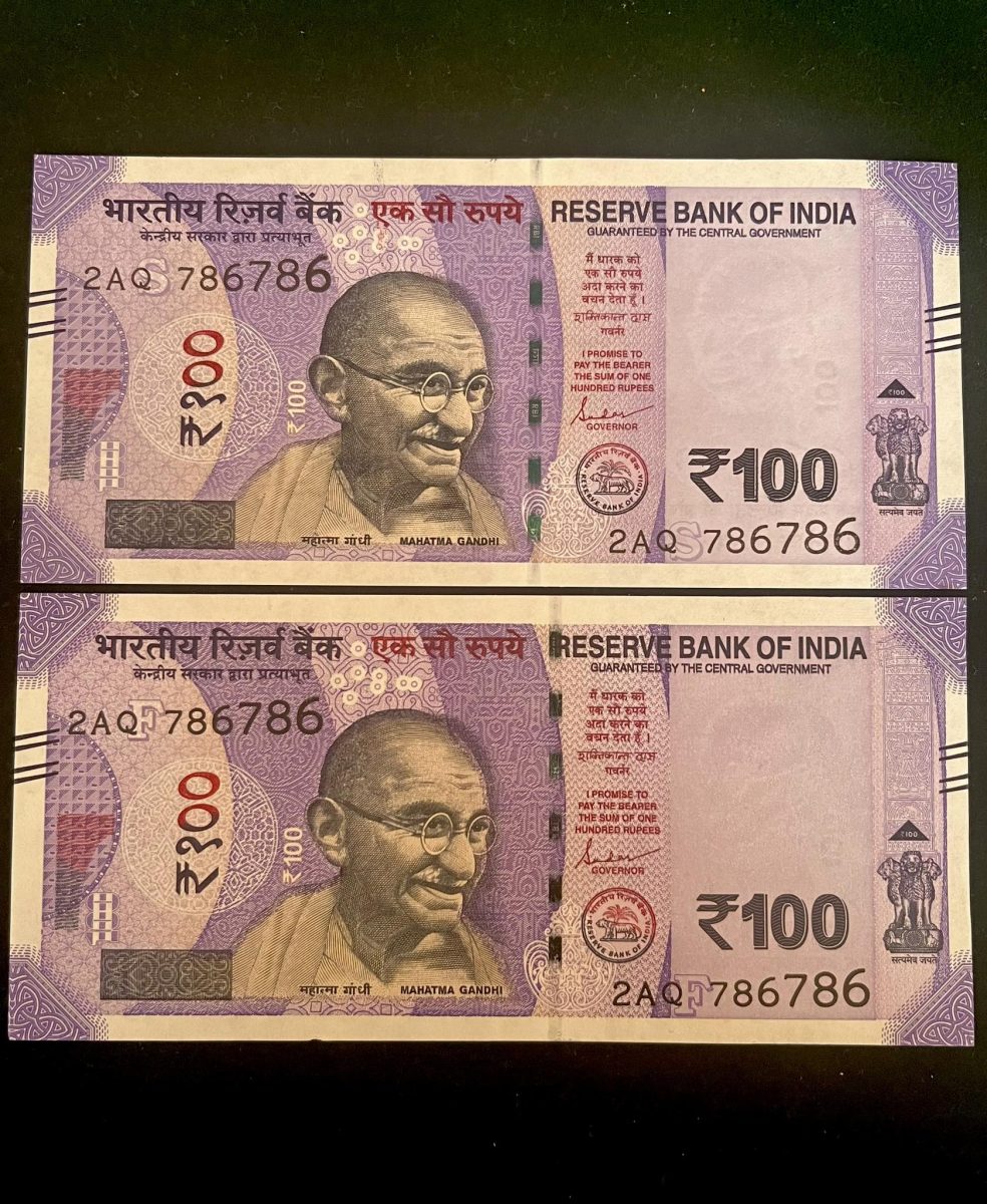 Rs 100 INDIA Banknote HOLY Number TWIN SET 2AQ 786786