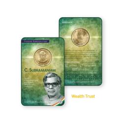 Rs 5 India Gov Issue of C. SUBRAMANIAM 2010 Circulating Strike Blister Pack