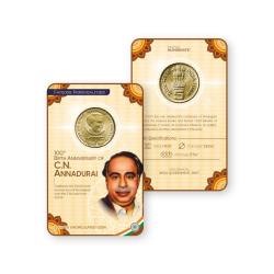 Rs 5 India Gov Issue of 100th Birth Anniversary 0f C.N ANNADURAI Circulating Strike Blister Pack