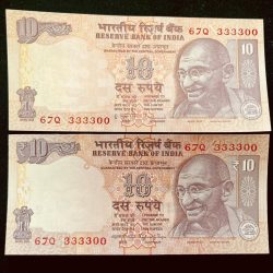 Rs 10 INDIA Banknote SEMI FANCY TWIN SET 67Q 333300