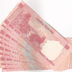 Alternative view of 20Rs Y V Reddy Sign 786 Ending 10 Unc Notes Lot Rare