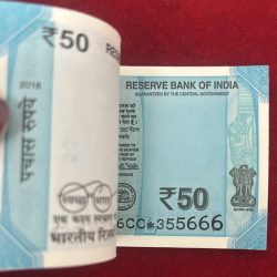 Alternative view of Rs 50 India Banknote Replacement Issue Star Issue 100 Notes Serial Gem UNC packet 2022 (L insert)