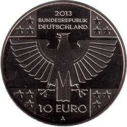 Alternative view of Germany, Federal Republic of 10 Euros 2013 Red Cross Commemorative issue rare UNC coin #I- 161