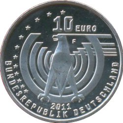 Alternative view of Germany, Federal Republic of 10 (2011) 125 Years of Automobile Commemorative issue rare UNC coin #I- 165