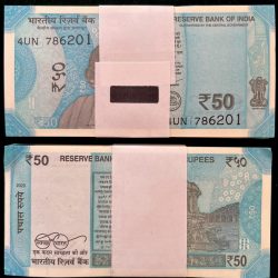 Rs 50 India Banknote 786201 to 786300 Republic India Banknote Serial Packet GEM UNC