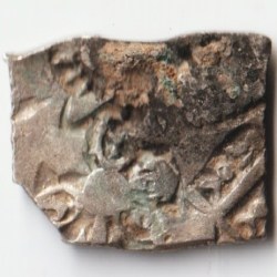 Alternative view of Extremely Rare Silver Punch Mark Coins Type AR Karshapana, Samprati (C.216-207 BC) Mauryan Empire Magadh Dynasty of Chandragupta Maurya Collectible Coins