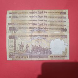 Alternative view of 500 Rs Set of 6 AUNC Notes Different Governore Notes