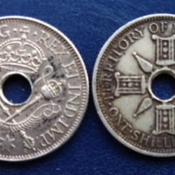 British - New Guinea, 1 Shilling, 1935, Silver, KM# 5, CIRCULATED CONDITION.