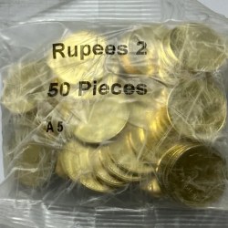 Nepal Government Issue Two Rs Commerative Coins Sealed Pkt 50 Coins Janki Mata Sitaji Temple Coin UNC
