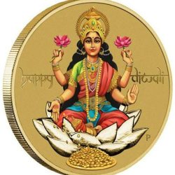 Alternative view of Tuvalu, 1 Dollar, 2017, Colour, Km #379, Goddess Lakshmi - Diwali Festival 2017, Coin Cover.