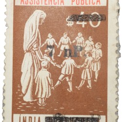 Postal Stamp of India Portugues - Assistencia Publica Cancelled and Over Printed Brown 7 New Paise by GOI, Mint Un-Used as per Image.