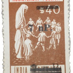 Postal Stamp of India Portugues - Assistencia Publica Cancelled and Over Printed Brown 7 New Paise by GOI, Mint Un-Used as per Image.