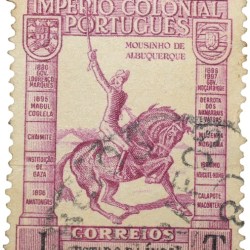 Postal Stamp of India Portugues - Purple 1 Tanga Used as per Image.