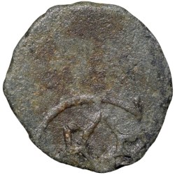 Alternative view of Potin Coin of Post-Satavahana (1st Cen. BC - 1st Cen. AD) from Prakashe Region with Brahmi Legends