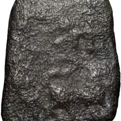 Alternative view of Copper Coin of Satavahan Dynasty (1st Cen. BC) from Nashik Region with Anti-Clock Swastik above Lion