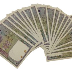 One Rupee Old Issue Year 1957 Signature A.K ROY Serially 19 Notes are in Crisp UNC Grades Except Pin Holes.