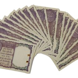 Alternative view of One Rupee Old Issue Year 1957 Signature A.K ROY Serially 19 Notes are in Crisp UNC Grades Except Pin Holes.