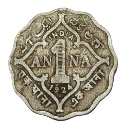 British India Cu/Ni 1 Anna Year 1924 King George-V Collectable Grade.