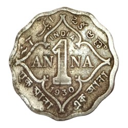 British India Cu/Ni 1 Anna Year 1930 King George-V Collectable Grade.