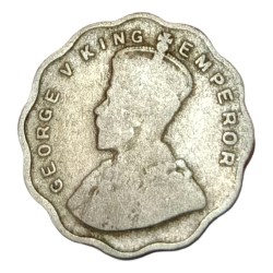 Alternative view of British India Cu/Ni 1 ANNA Year 1934 King GEORGE-V Collectable Grade.