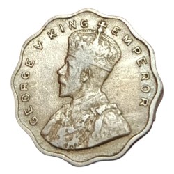 Alternative view of British India Cu/Ni 1 ANNA Year 1936 King GEORGE-V High Collectable Grade.
