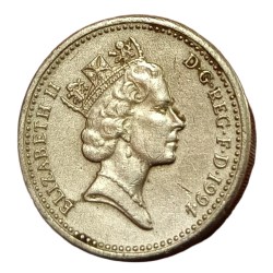 Alternative view of UNITED KINGDOM Great Britain NORTHERN IRELAND Brass ONE POUND Year 1994 Queen ELIZABETH-II High Collectable Grade.