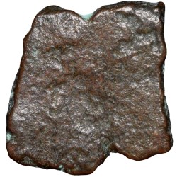 Alternative view of Copper Punch Mark from Vidisha(200-100 BC) in ABCD Pattern Sun, Hill, Yupa Railing