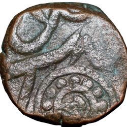 Alternative view of Copper Paisa of Ratlam State 'Raej' Issue(18th Cen. AD) with Betal Leaf & Nagari 'Ra' Unlisted