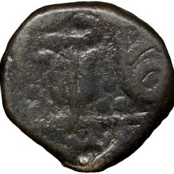 Alternative view of Copper Paisa of Rughuji III(AD1818-53) of Bhonsala Raja's of Nagpur with Trishul