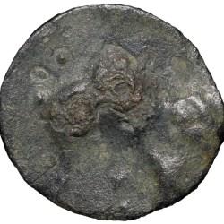 Fractional Potin Unit of Satavahan Dynasty (1st Cen. BC) with Elephant walking Right/Ujjaini Symbol