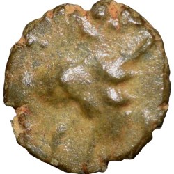 Potin Coin of Satavahan Dynasty (1st Cen. BC) from Vidarbha with Elephant with upraised trunk/Ujjaini Symbol Fractional denomination