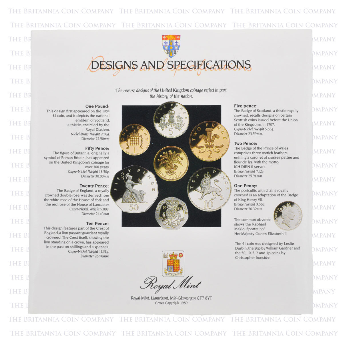 1989 UK Scottish Brilliant Uncirculated Annual 7 Coin Mint Pack Rare Set - Image 3