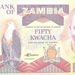 Alternative view of 50 Kwacha of Zambia Country (AD 1986-1987) with Zambia National Assembly building