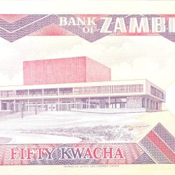 50 Kwacha of Zambia Country (AD 1986-1987) with Zambia National Assembly building