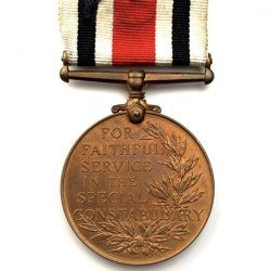 Alternative view of WW1 George V Police Special Constabulary Long Service Named Medal - HONOUR NAME( ALBERT W.DANIELS)