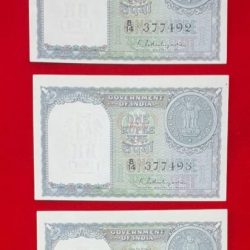 A3 K.G. Ambegaonkar 5 notes UNC condition cutting error buyer get only one note each note price 3150 prefix B 14 ( 214 SHRI RAM JI NUMBER)