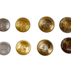 Rs 2, 5, 10 and 20 Government Of India Issue 75 Year Of Independence RBI 2022 Noida Mint Circle Mark