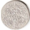 Rare Two Anna 1887 Silver Coin of Victoria Empress British India Coinage