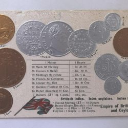 Empire British India & Ceylon 1st Day Postcard issues 0f all Circulating Coins printed in Germany