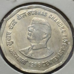 2 Rs 1996 Subhas Chandra Bose Coin Rare UNC