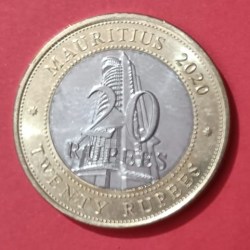 Alternative view of 20 Rs Mauritaus Coin year 2020 GEM UNC Coin