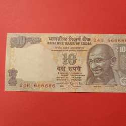 10 Rs Same Serial Number UNC Note Old Issue 666666